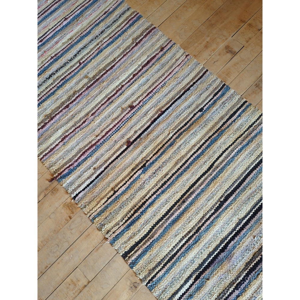 Antique Imported Swedish HandMade Rag Rug Runner (25 x 147 inches ) - Picture 5 of 9